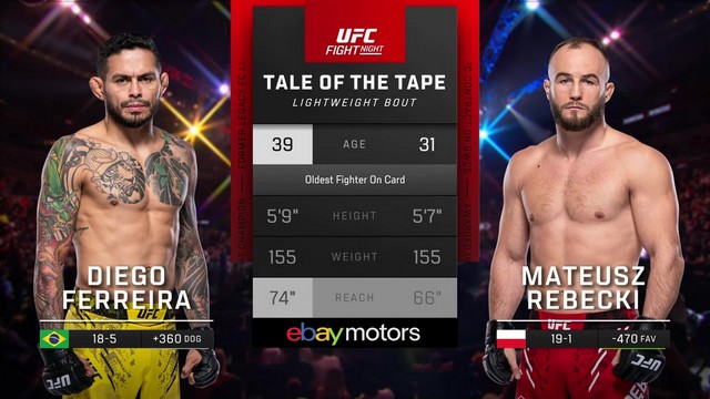 UFC on ESPN 56 - Diego Ferreira vs Mateusz Rębecki - May 11, 2024