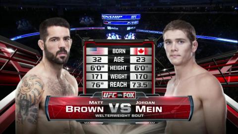 UFC on FOX 7 - Matt Brown vs Jordan Mein - Apr 20, 2013