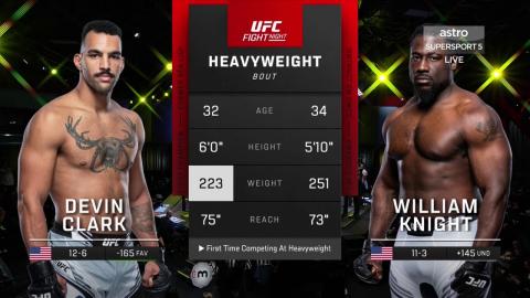 UFC on ESPN 34 - Devin Clark vs William Knight - Apr 16, 2022