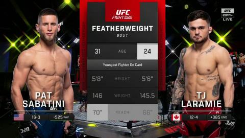UFC on ESPN 34 - Pat Sabatini vs TJ Laramie - Apr 16, 2022