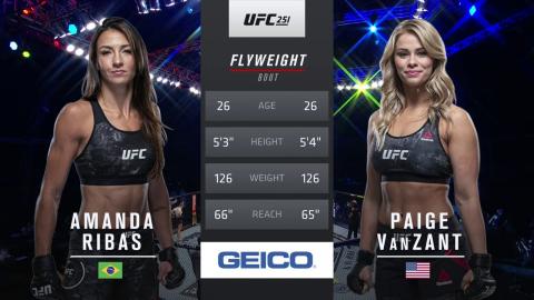 UFC 251 : Amanda Ribas vs Paige VanZant - Jul 12, 2020